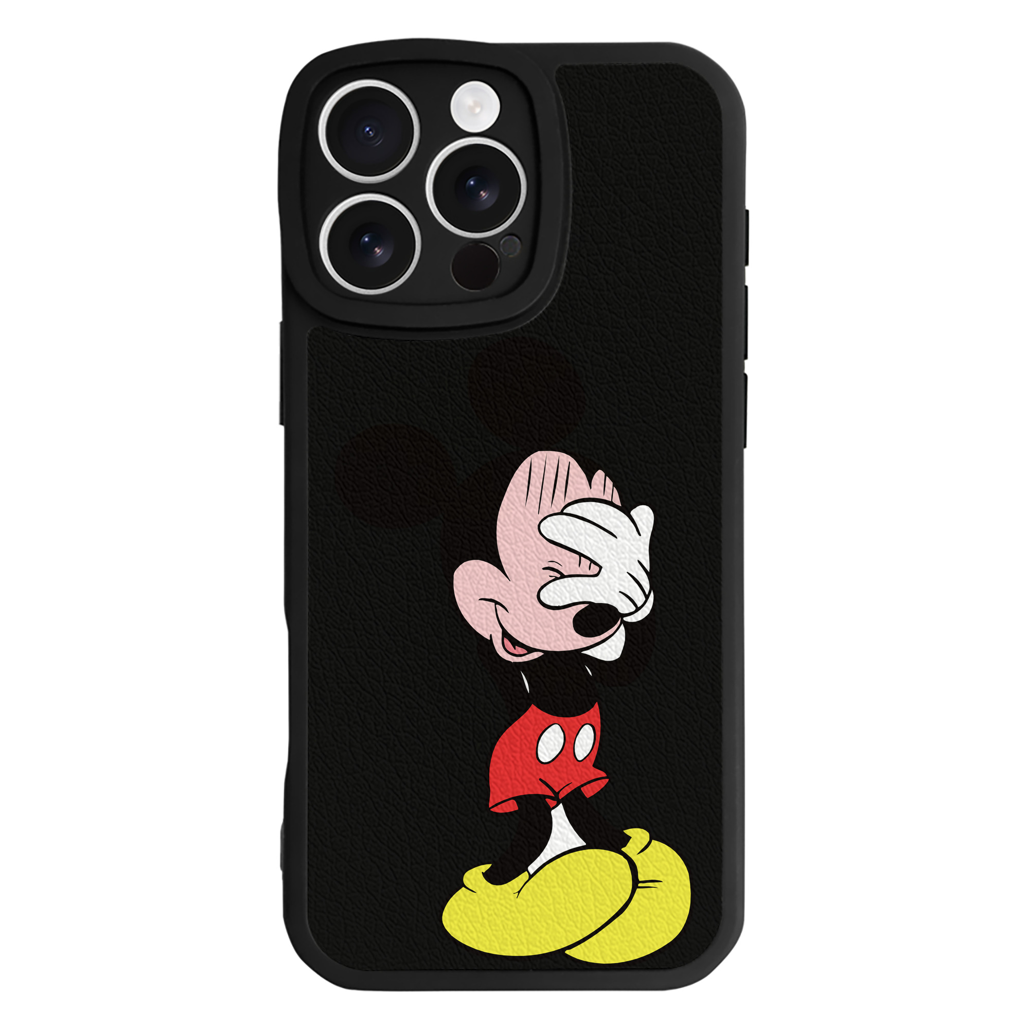 （画像用） ミッキーマウス Mickey Mouse 【iPhone 16シリーズ対応】シリコンスマホケース（レザー調） 材質：シリコン